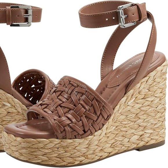 Marc Fisher Godina Women's Wedge Platform Brown Faux Leather US Size 11 M - Picture 4 of 6